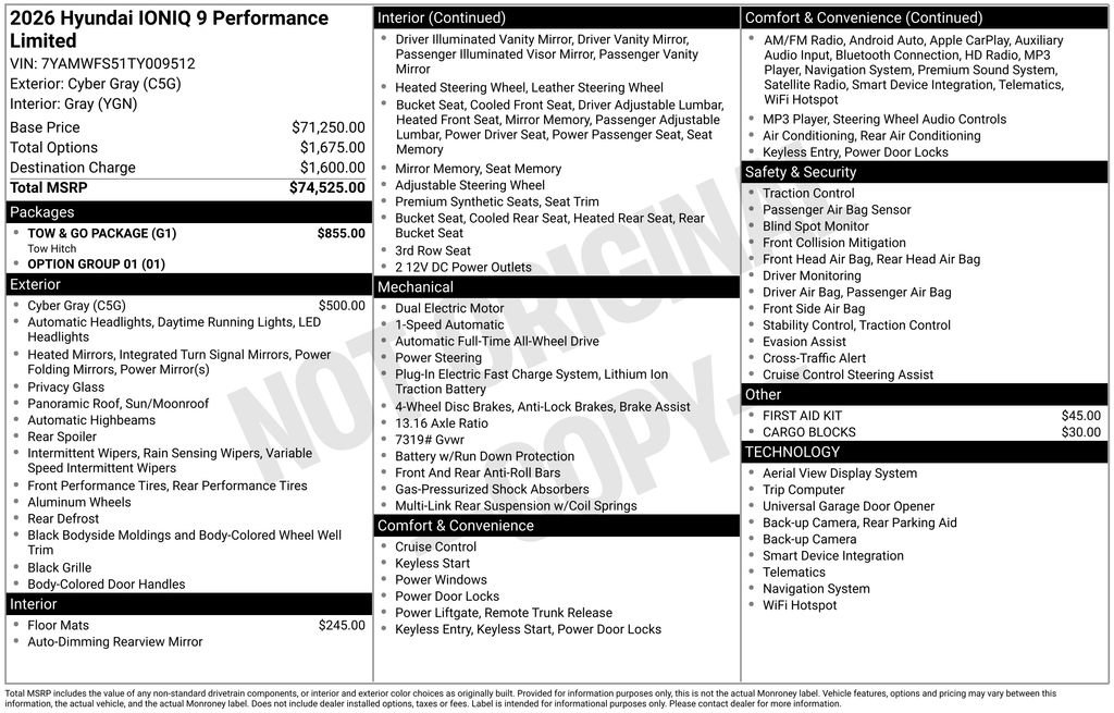 New 2026 Hyundai Ioniq 9 Limited w/ Tow & Go Package image 6