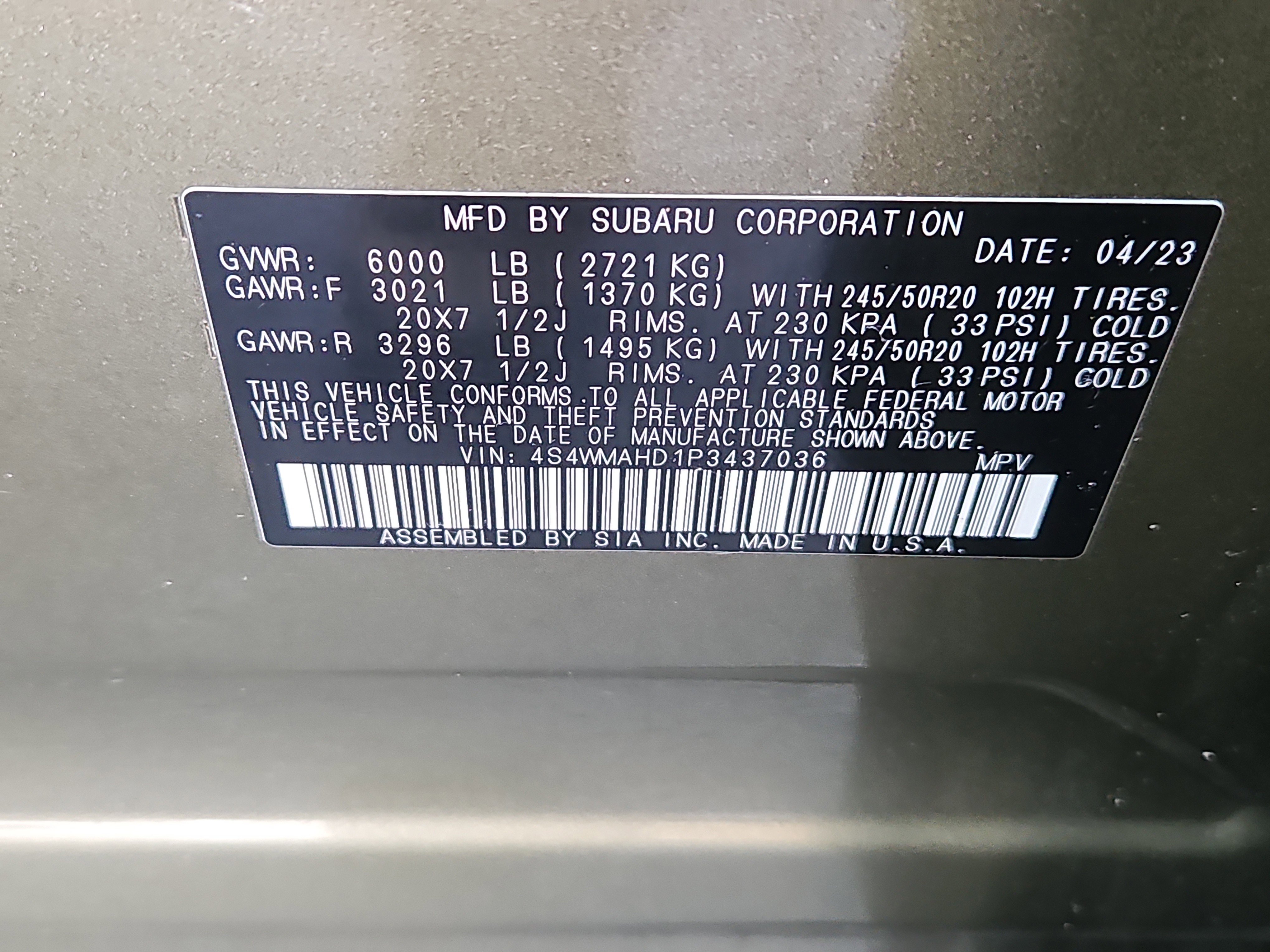 Certified 2023 Subaru Ascent Onyx Edition image 7