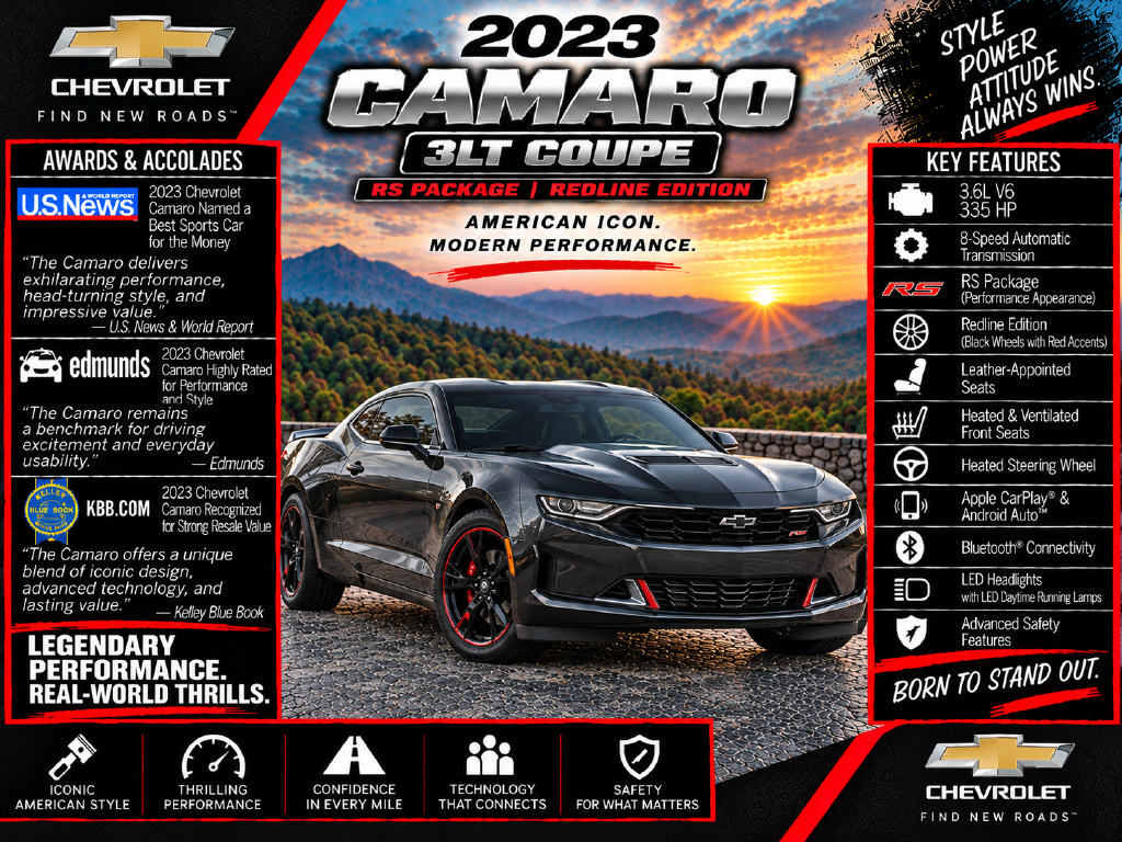 Used 2023 Chevrolet Camaro LT w/ Redline Edition RWD image 2