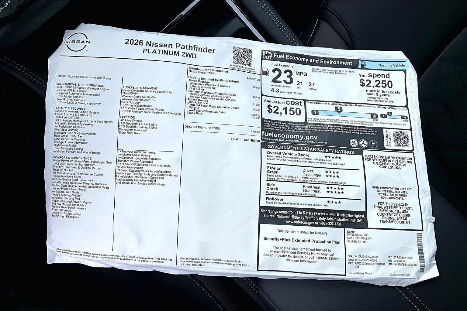 New 2026 Nissan Pathfinder Platinum FWD image 22