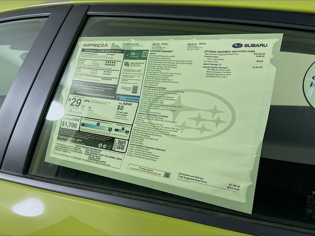 New 2026 Subaru Impreza 2.0i Sport image 12