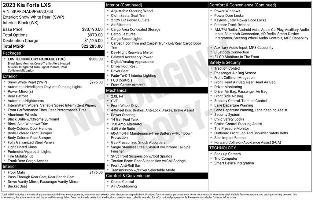 Used 2023 Kia Forte LXS w/ LXS Technology Package FWD image 4