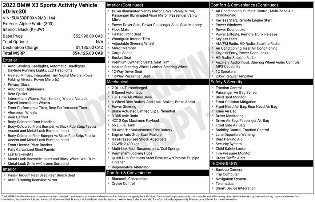 Used 2022 BMW X3 xDrive30i image 10