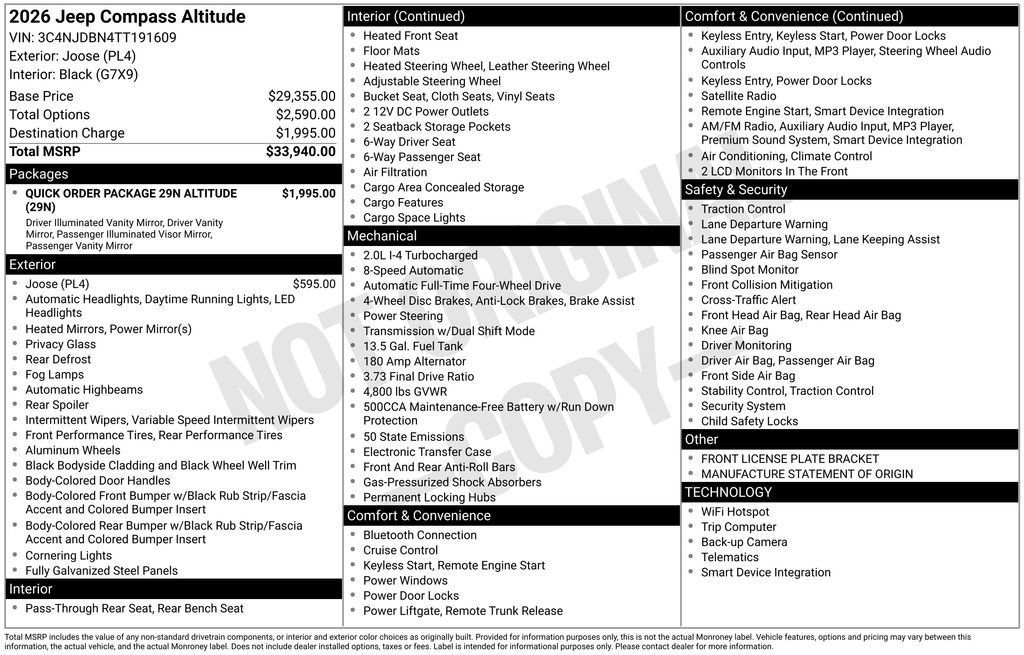 New 2026 Jeep Compass Latitude AWD/4WD image 11