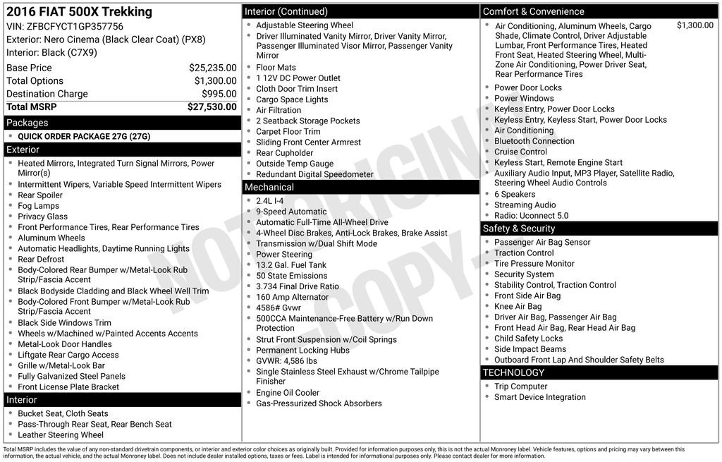 Used 2016 FIAT 500X Trekking image 6