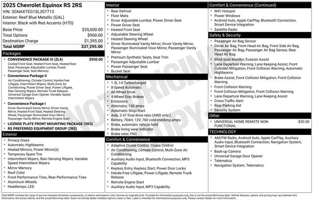 Used 2025 Chevrolet Equinox RS w/ Convenience Package III AWD/4WD image 5