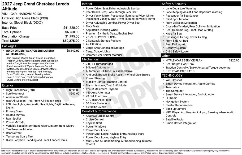 New 2027 Jeep Grand Cherokee Altitude AWD/4WD image 15