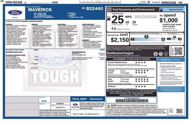 Used 2024 Ford Maverick Lariat w/ Black Appearance Package AWD/4WD image 27