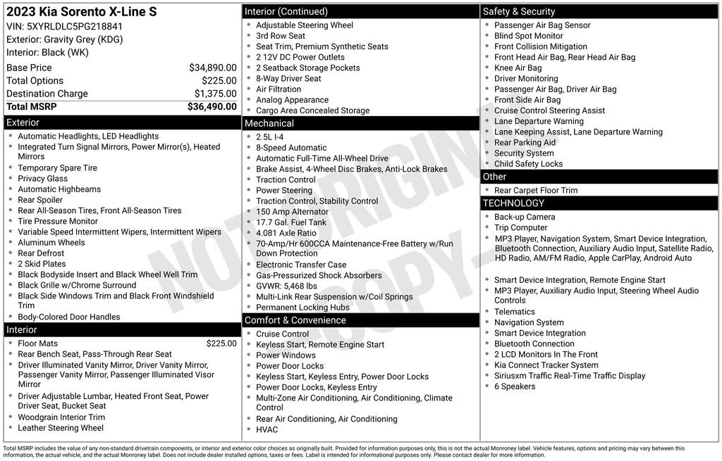 Certified 2023 Kia Sorento S AWD/4WD image 6