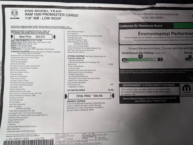New 2026 RAM ProMaster 1500 w/ Safety Group FWD image 28
