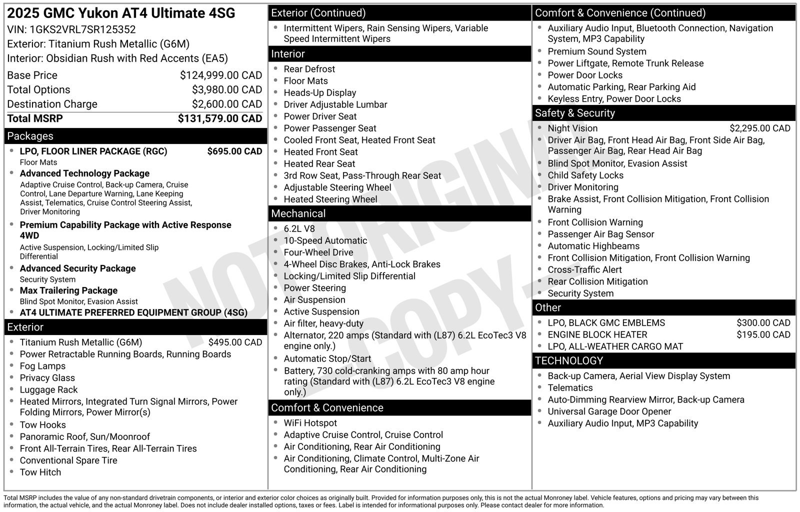 Used 2025 GMC Yukon AT4 Ultimate w/ LPO, Floor Liner Package AWD/4WD image 39