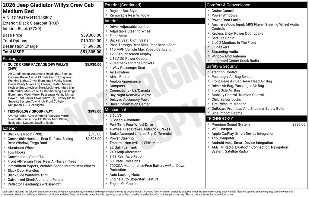New 2026 Jeep Gladiator Willys image 15