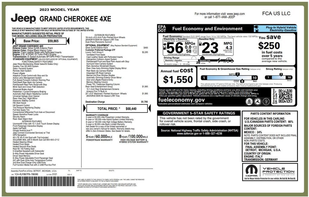 Used 2023 Jeep Grand Cherokee 4WD 4xe w/ Luxury Tech Group II image 4