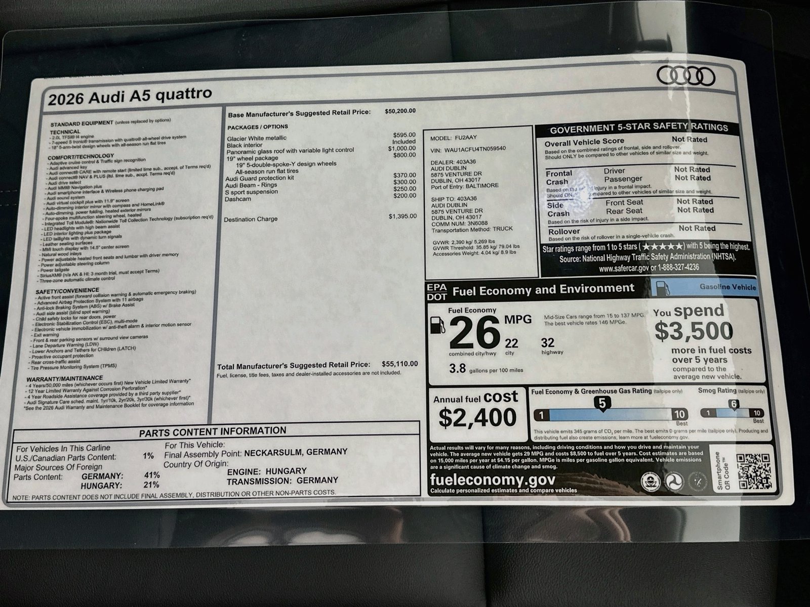 New 2026 Audi A5 Premium AWD/4WD image 48
