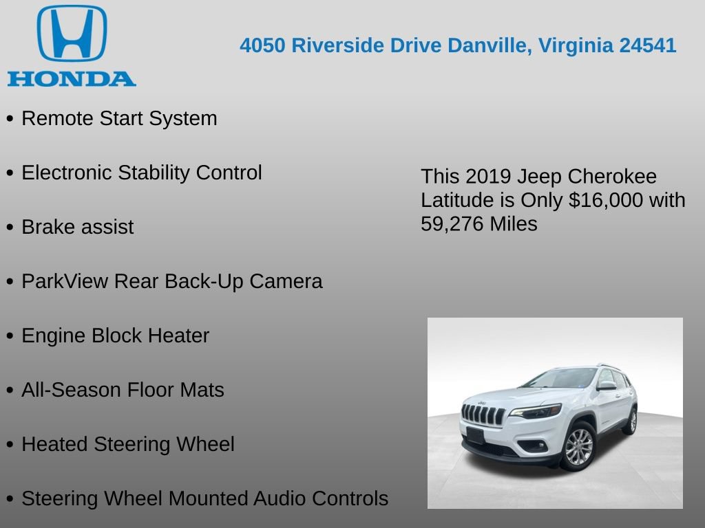 Used 2019 Jeep Cherokee Latitude w/ Cold Weather Group FWD image 17
