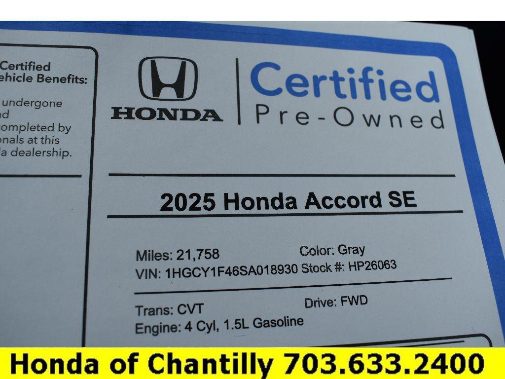 Used 2025 Honda Accord SE image 40