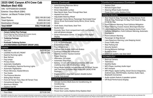 Used 2025 GMC Canyon AT4 AWD/4WD image 1