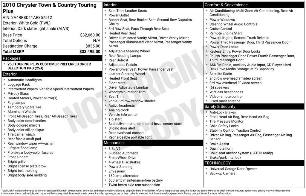 Used 2010 Chrysler Town & Country Touring Plus FWD image 2
