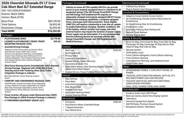 New 2026 Chevrolet Silverado EV LT w/ Plus Package image 45