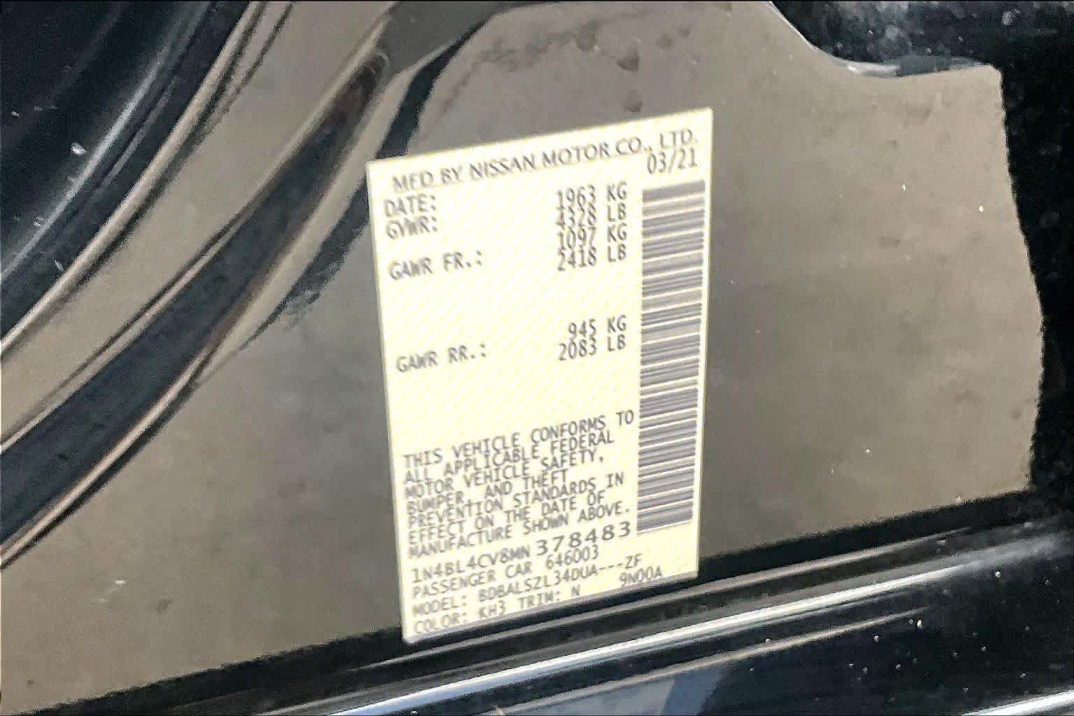 Certified 2021 Nissan Altima 2.5 SR FWD image 34