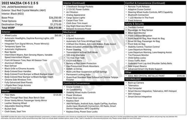 Used 2022 MAZDA CX-5 AWD 2.5 S image 34