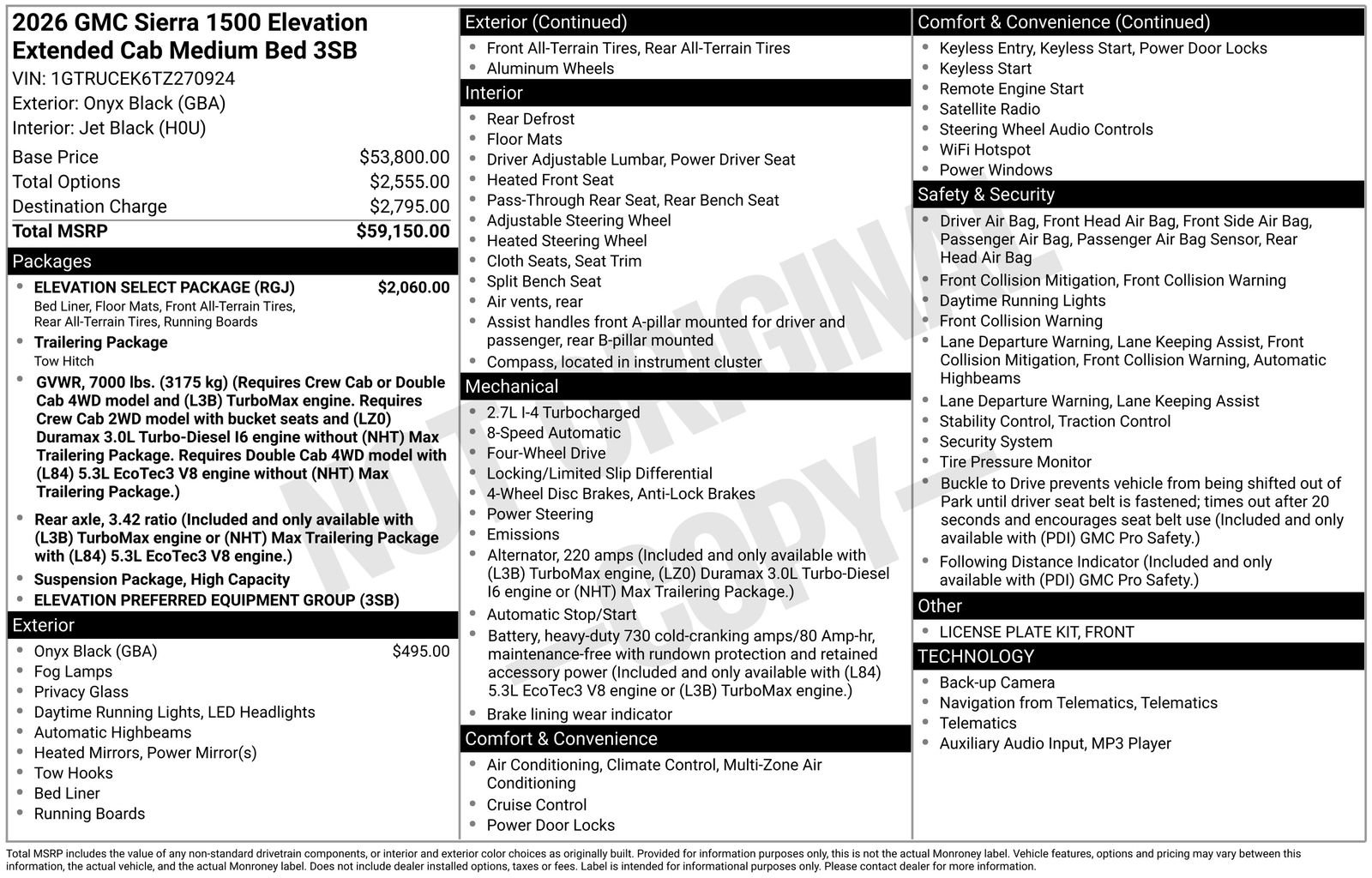 New 2026 GMC Sierra 1500 Elevation w/ Elevation Select Package image 16