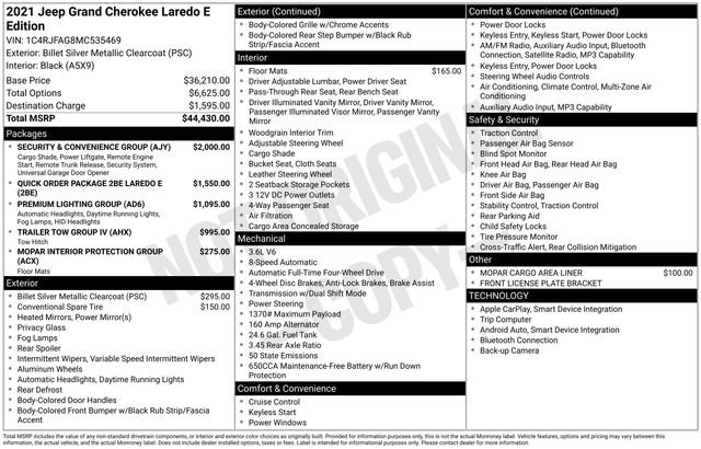 Certified 2021 Jeep Grand Cherokee Laredo w/ Security & Convenience Group image 34