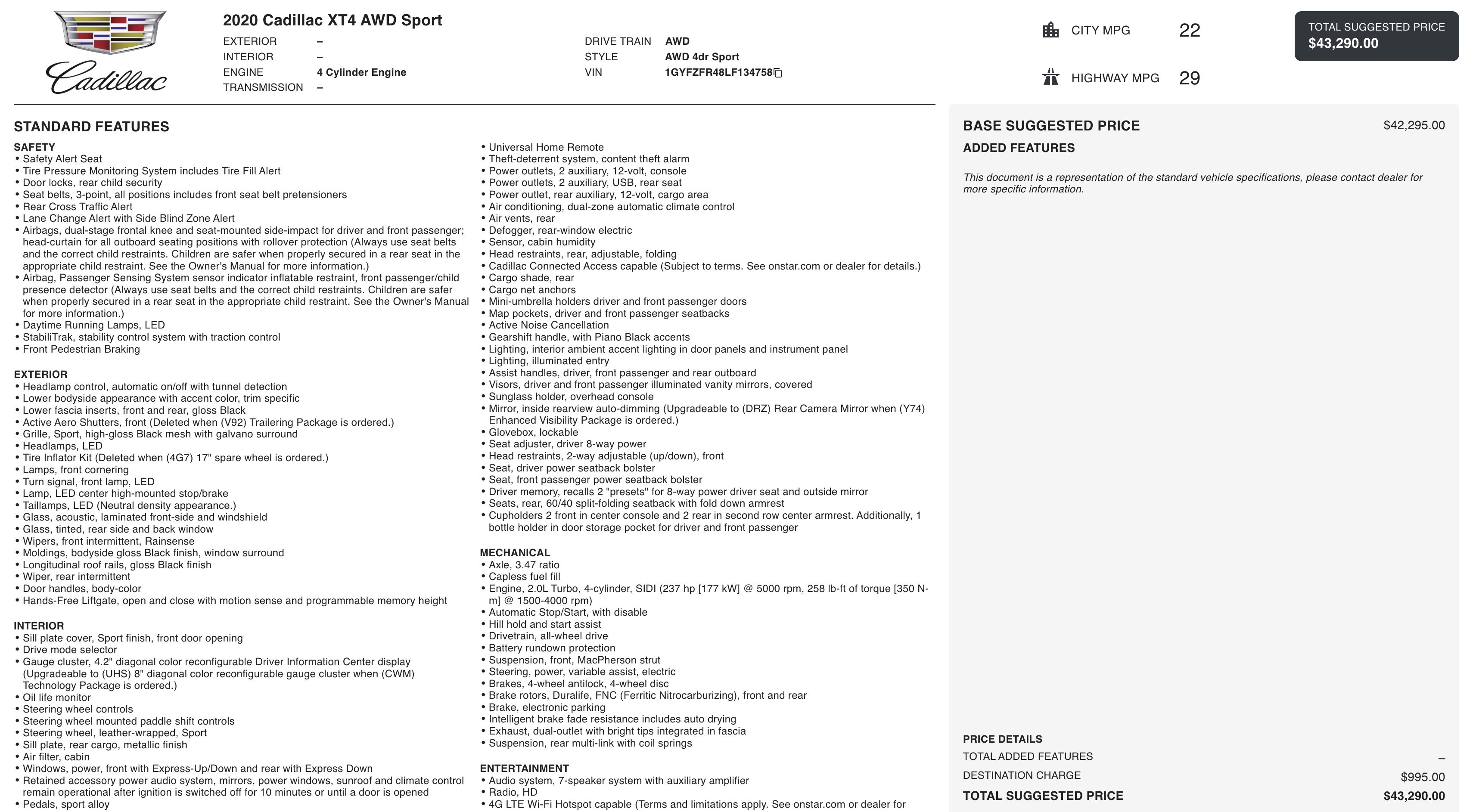 Used 2020 Cadillac XT4 Sport image 3