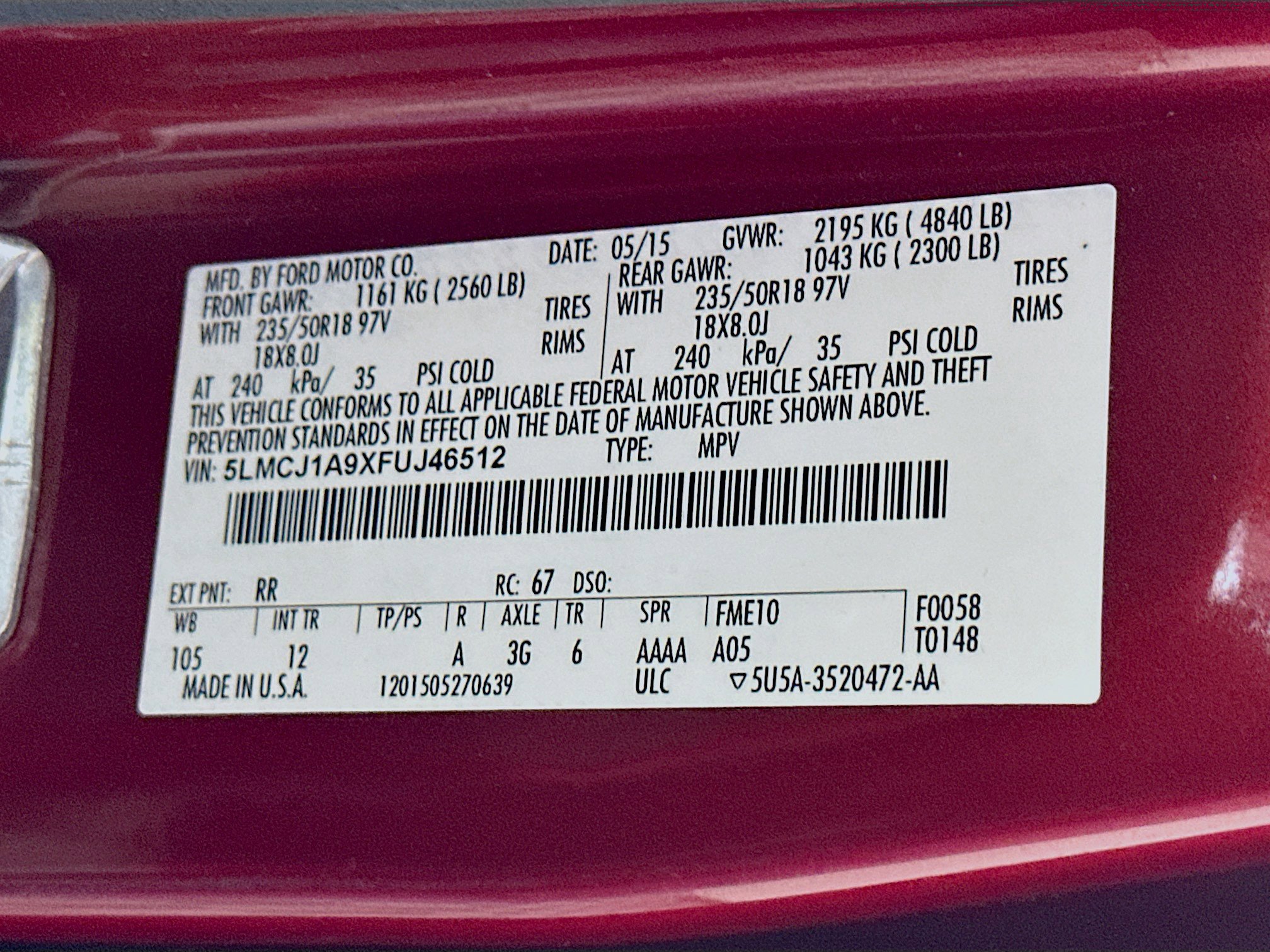 Used 2015 Lincoln MKC FWD image 12