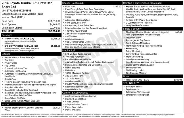 New 2026 Toyota Tundra SR5 w/ TRD Off-Road Package image 7