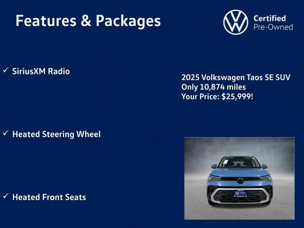 Used 2025 Volkswagen Taos SE w/ Panoramic Sunroof Package AWD/4WD image 11