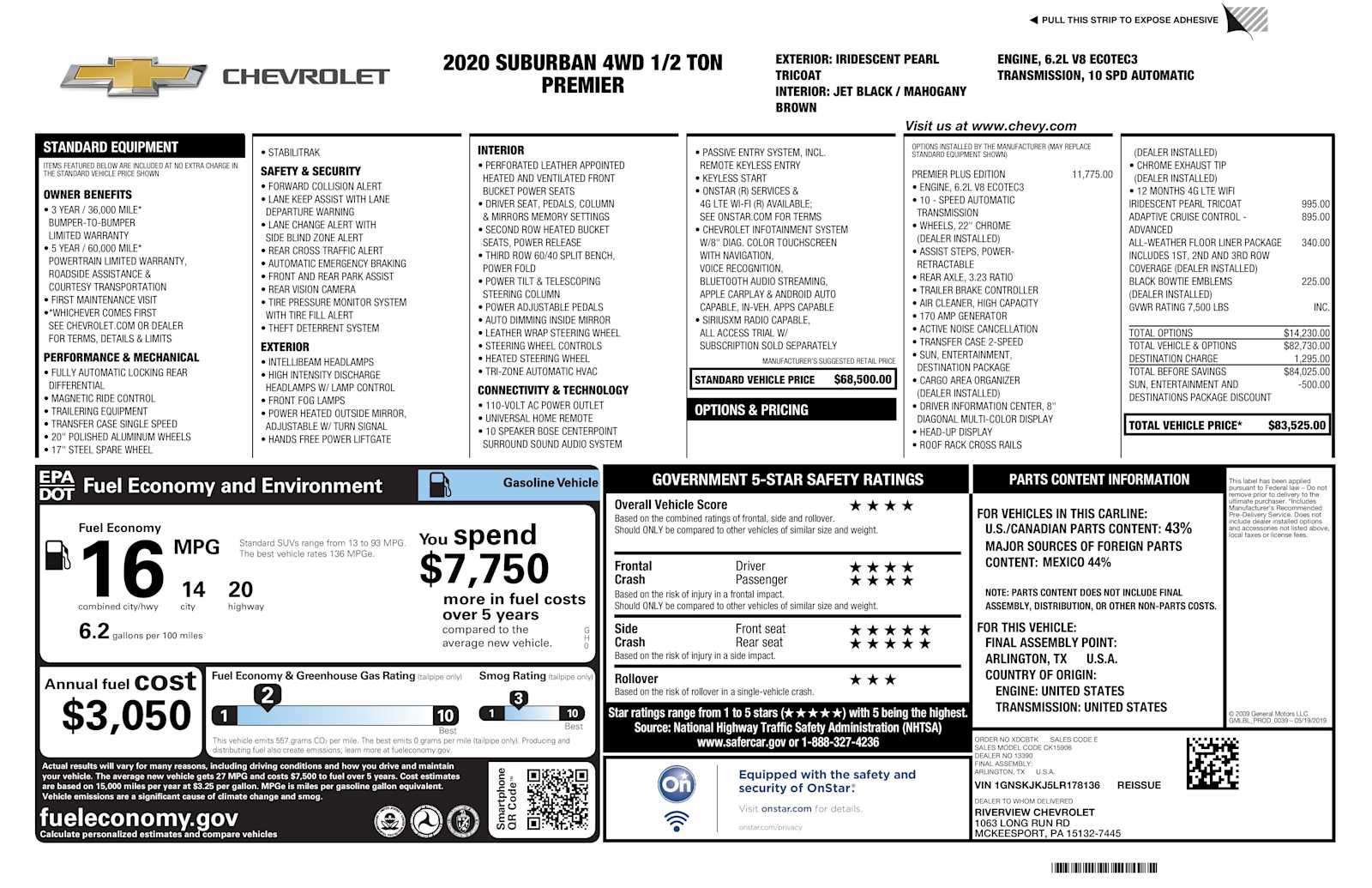 Used 2020 Chevrolet Suburban Premier w/ Premier Plus Edition image 48