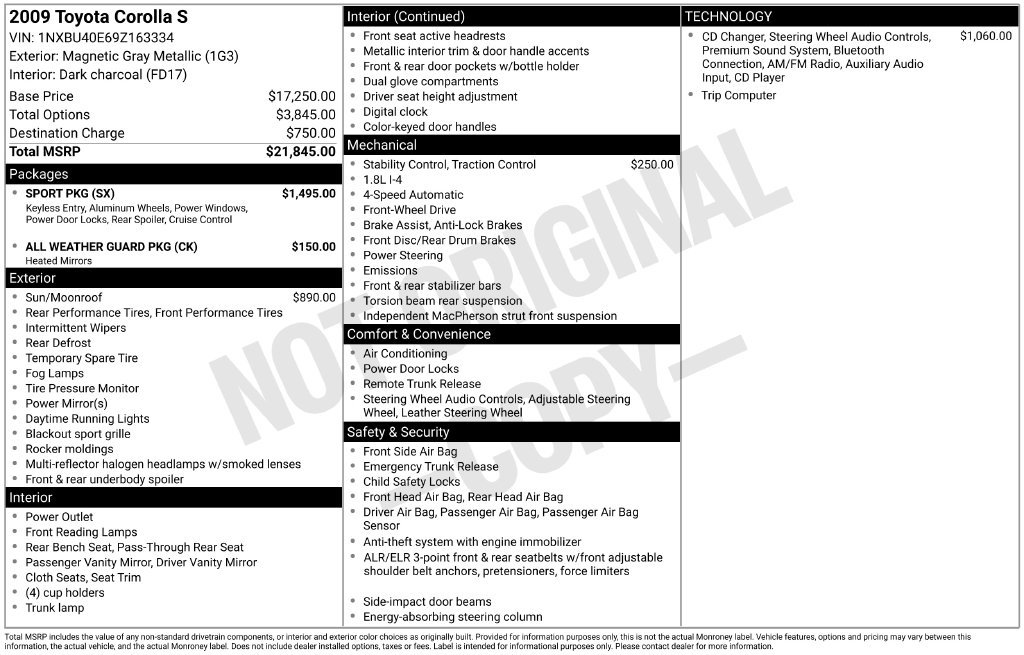 Used 2009 Toyota Corolla S w/ Sport Pkg FWD image 36