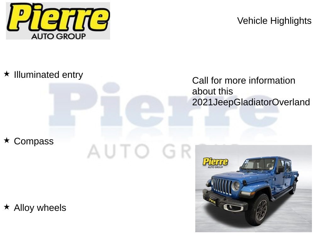 Used 2021 Jeep Gladiator Overland w/ Uconnect 4C Nav & Sound Group image 14