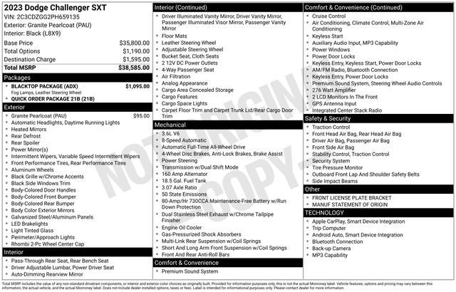 Used 2023 Dodge Challenger SXT w/ Blacktop Package AWD/4WD image 5