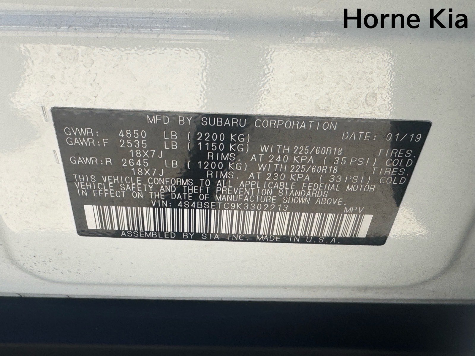 Used 2019 Subaru Outback 3.6R Touring w/ Popular Package #3A AWD/4WD image 9