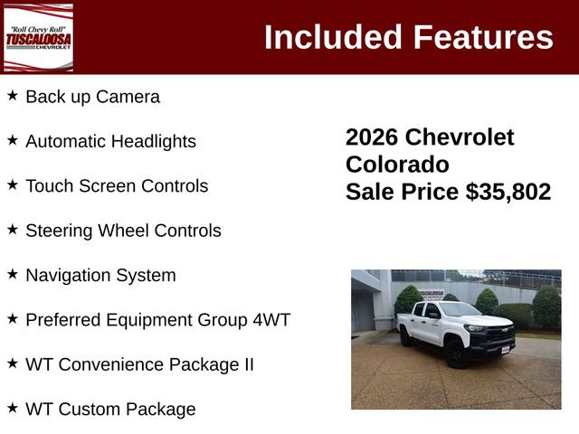 Used 2026 Chevrolet Colorado W/T w/ WT Custom Package AWD/4WD image 6