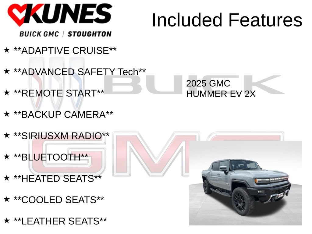 New 2025 GMC Hummer EV 2X w/ LPO, Dark Essentials Package image 2