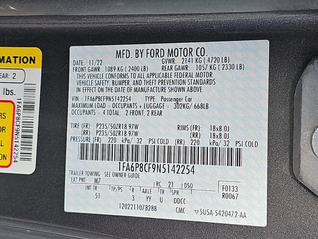 Certified 2022 Ford Mustang GT Premium w/ Equipment Group 401A RWD image 37