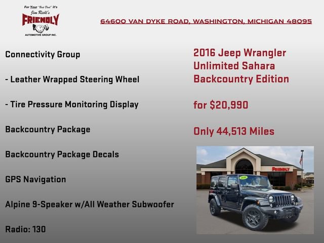 Used 2016 Jeep Wrangler Unlimited Sahara AWD/4WD image 20