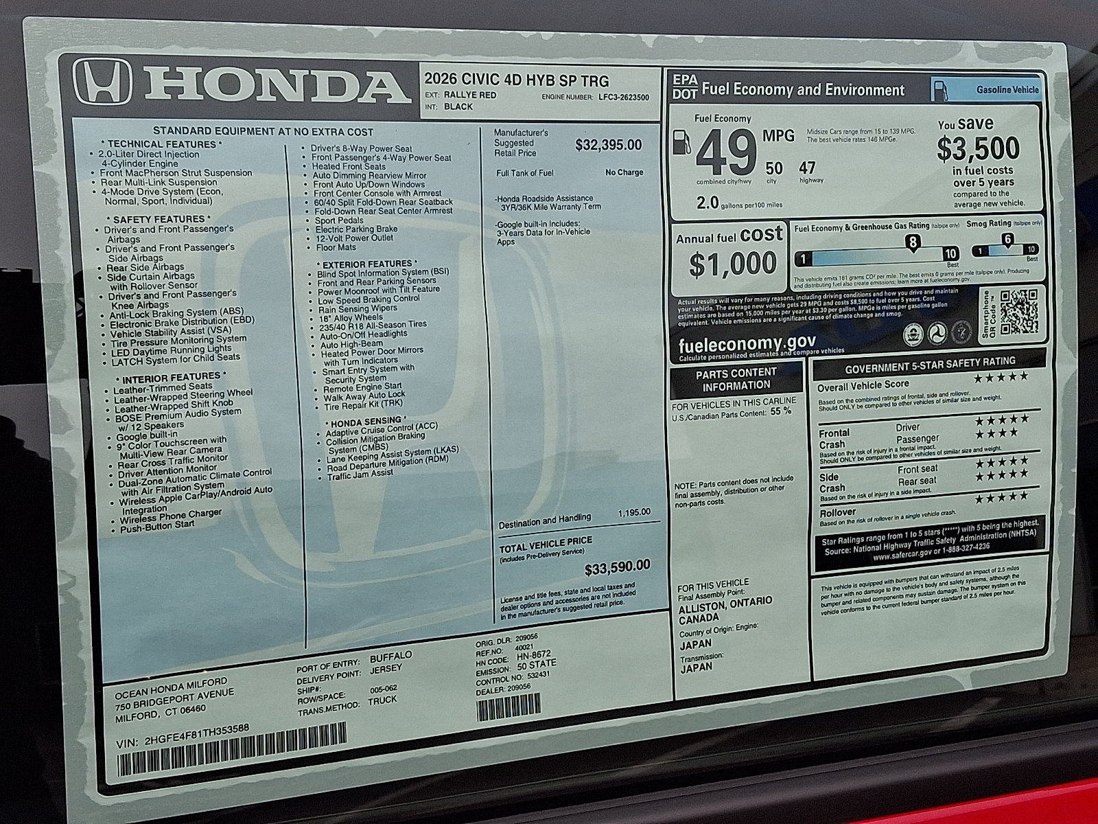 New 2026 Honda Civic Sport Touring image 11