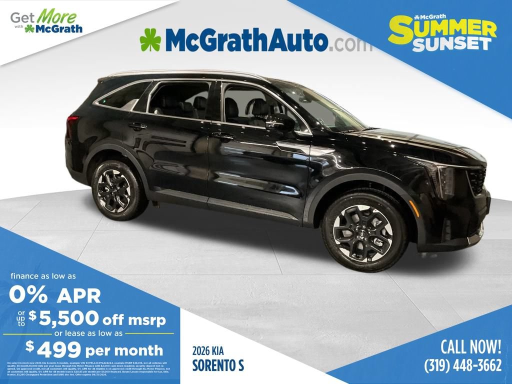New 2026 Kia Sorento S w/ S Panoramic Sunroof Package
