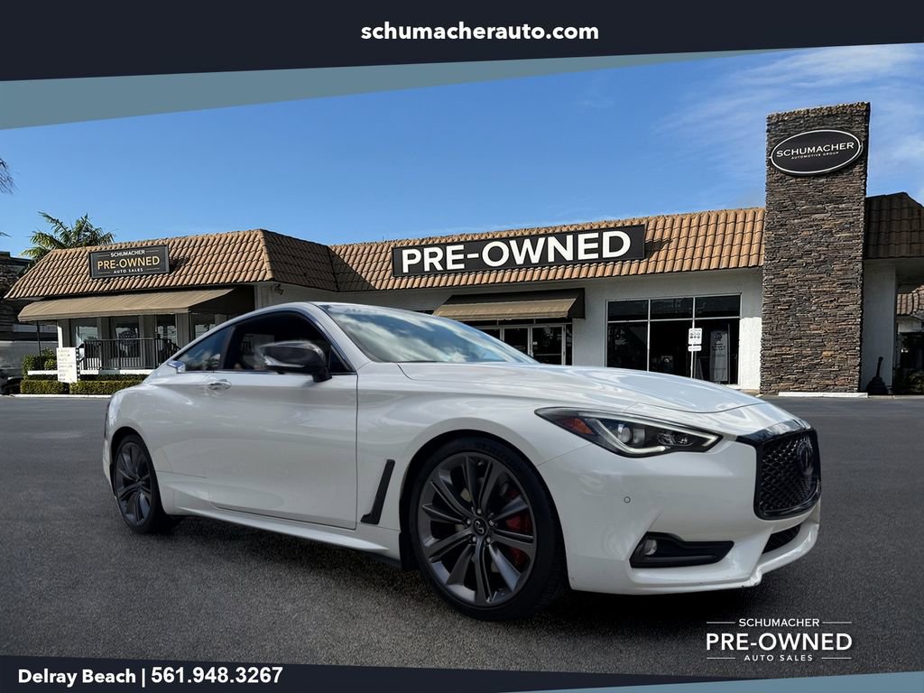 Used 2021 INFINITI Q60 Red Sport 400 w/ Carbon Fiber Package RWD image 1