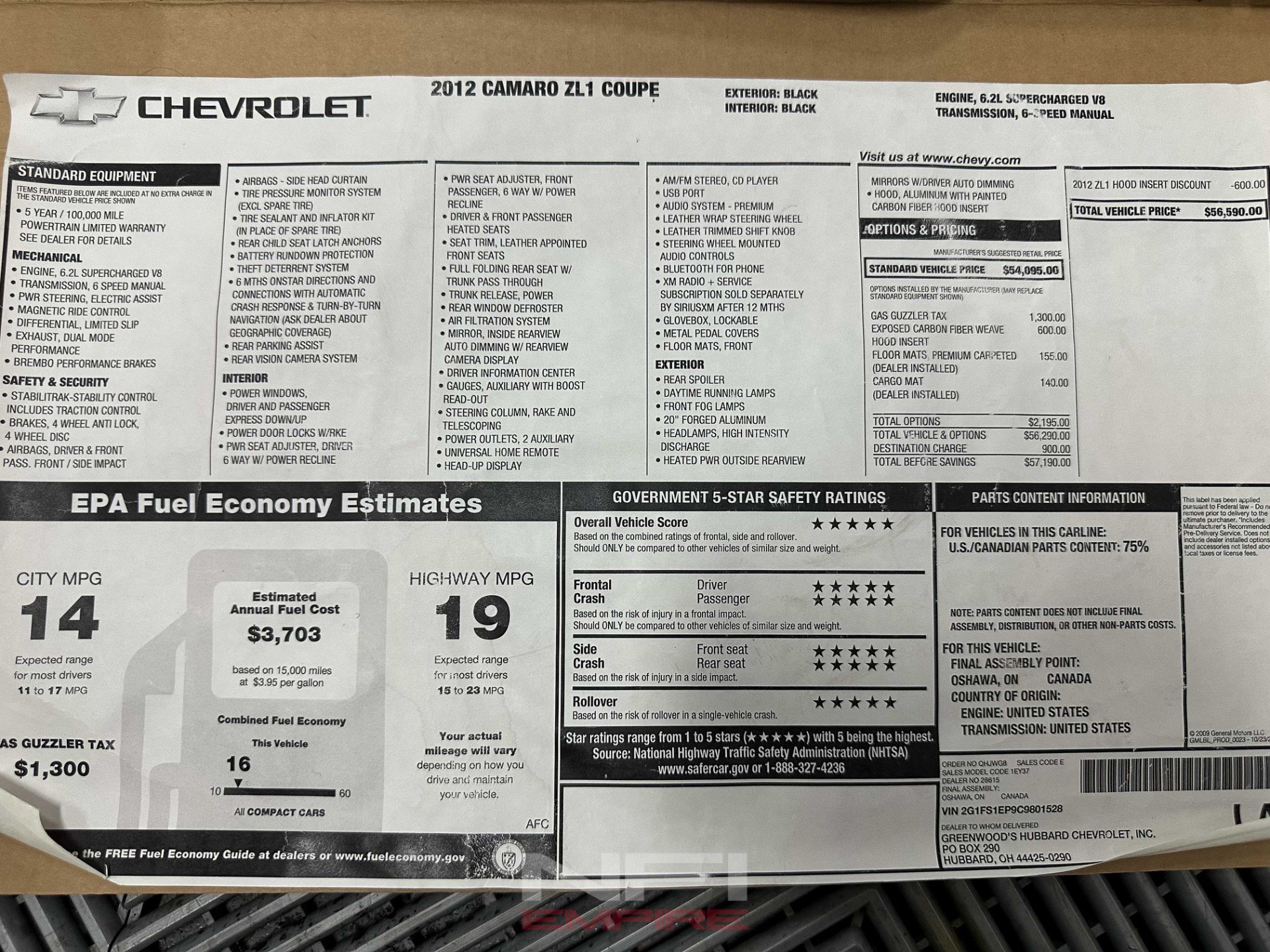 Used 2012 Chevrolet Camaro ZL1 RWD image 46