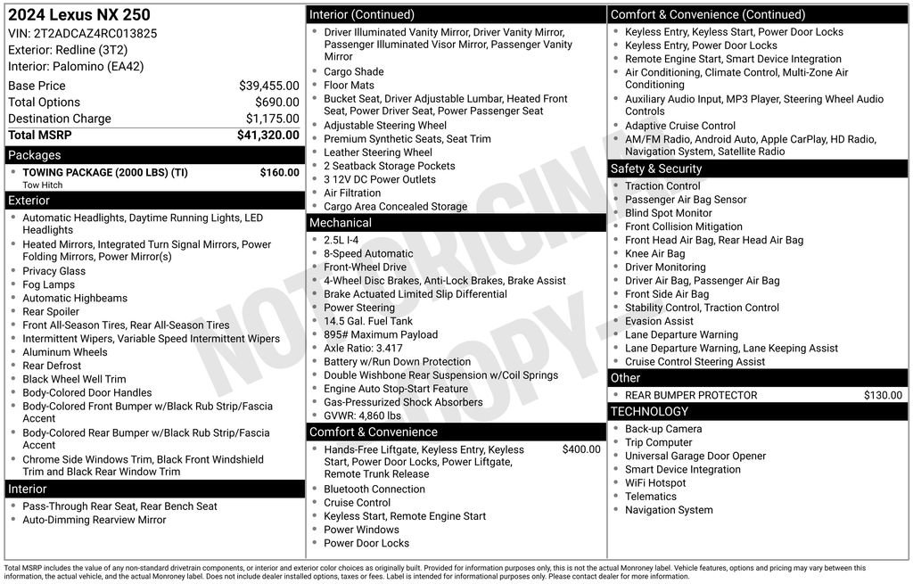 Used 2024 Lexus NX 250 250 Base w/ Towing Package (2000 Lbs) image 33