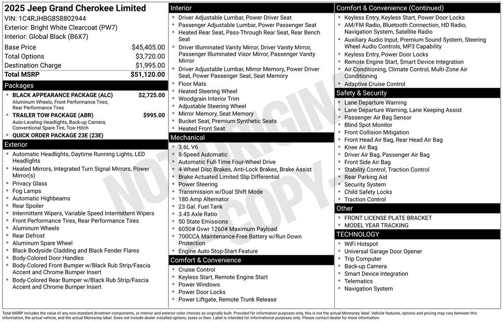 New 2025 Jeep Grand Cherokee Limited w/ Black Appearance Package AWD/4WD image 3