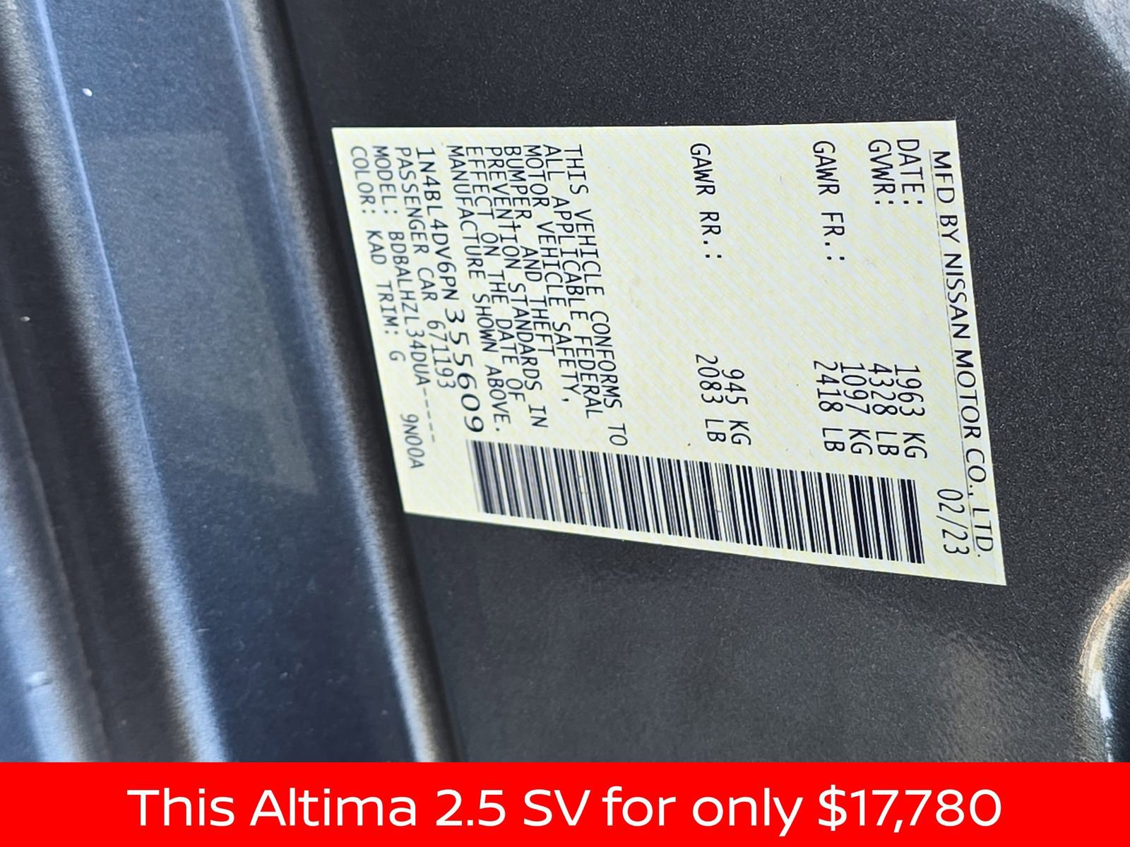 Used 2023 Nissan Altima 2.5 SV image 39