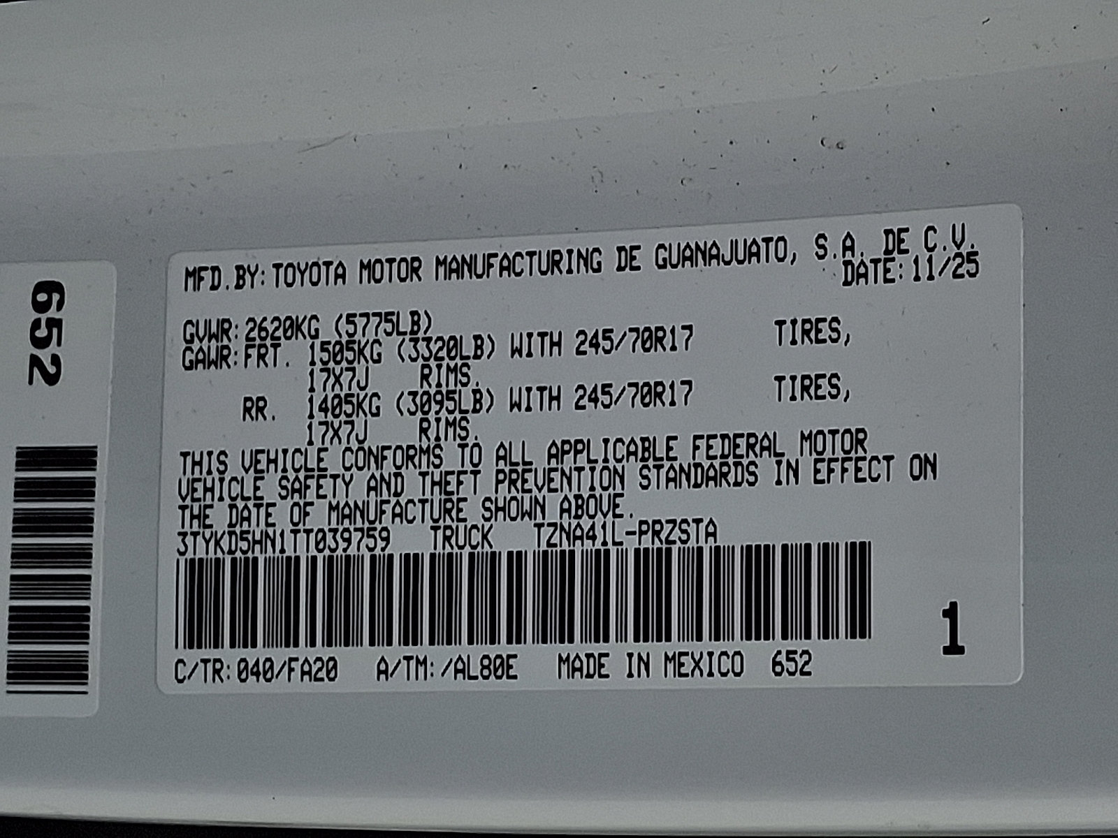 Certified 2026 Toyota Tacoma SR RWD image 27