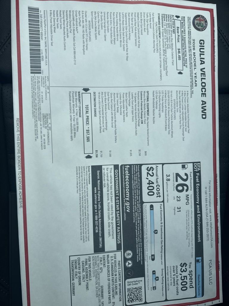 New 2026 Alfa Romeo Giulia AWD image 26