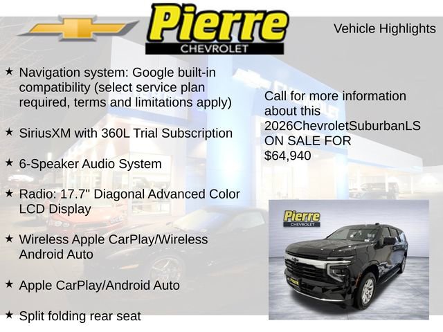 New 2026 Chevrolet Suburban LS w/ LPO, Dark Essentials Package image 7